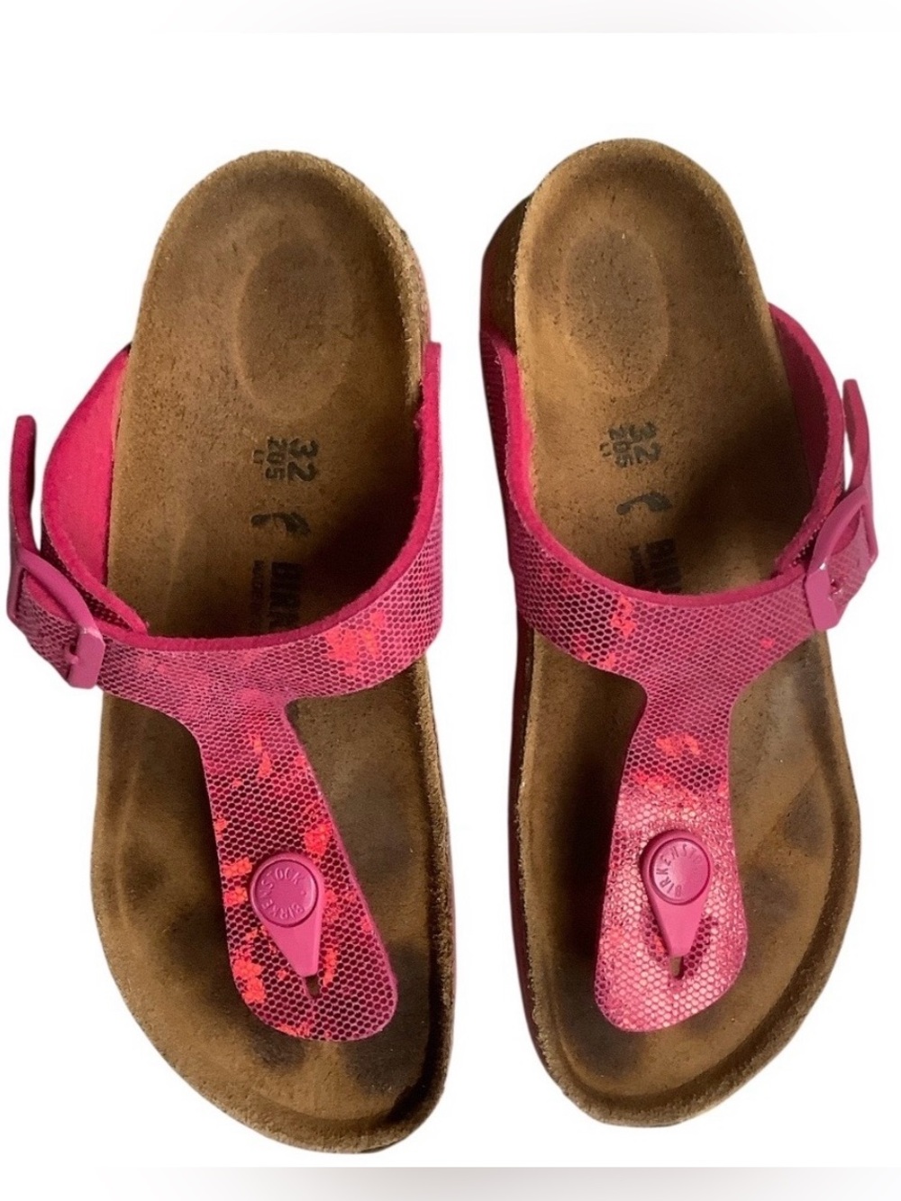 Birkenstock Gizeh Girls Hologram Pink Size 32 (US 1) Summer Casual